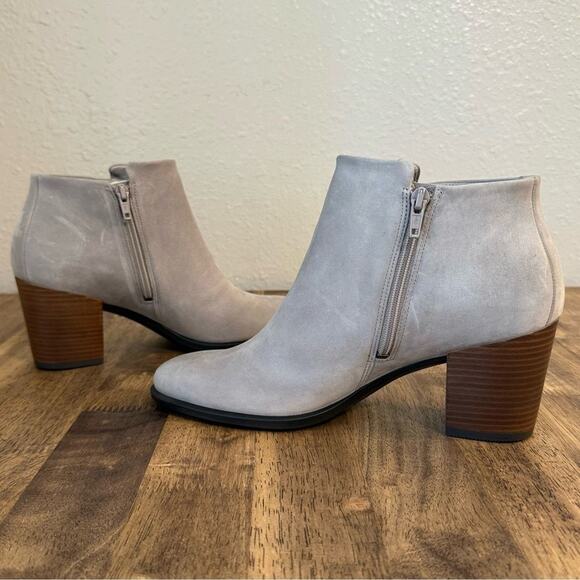 Ecco Women’s Shape 55 Suede Leather Healed Bootie Boots Moon Rock Gray Size 41 - Picture 5 of 9